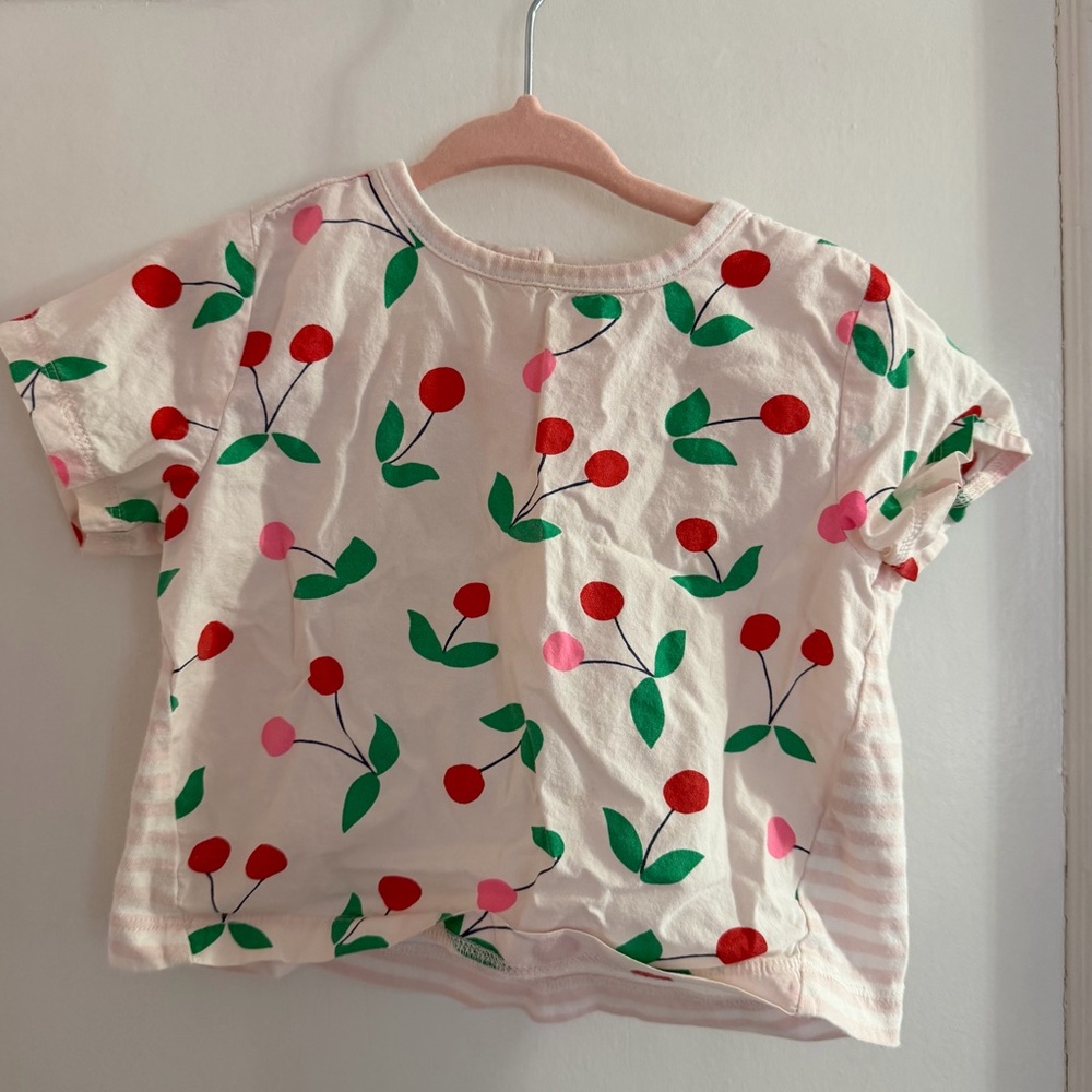 Mini Boden Short Sleeve Cherry Top in Size 2-3 years old